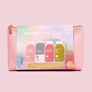 ESW Beauty Northern Lights Sheet Travel MaskSet Vegan Formulation Cosmetic Pouch